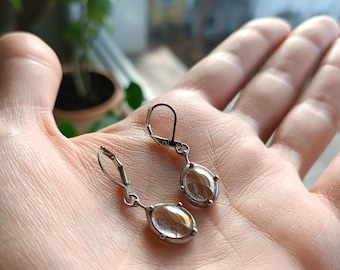 Handmade Stained Glass Earrings: Boho Hippie Simple Geometry Style