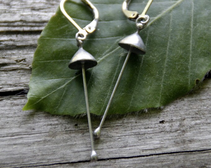 Boho hippie psychedelic mushrooms earrings, unusual forest jewelry, aesthetic naturecore design jewellery, woodland fungi gift for her