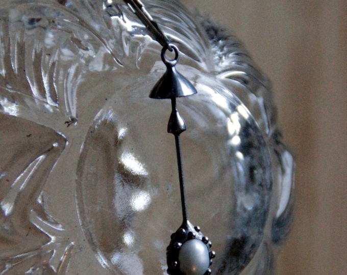 Handmade Metal Mushroom Single Earring: Forest Fungi Jewelry