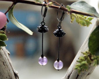 Fly Agaric Mushroom Earrings: Amethyst Witch Jewelry