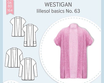 Papierschnittmuster lillesol basics No.63 Westigan Kinder *mit Video-Nähanleitung*