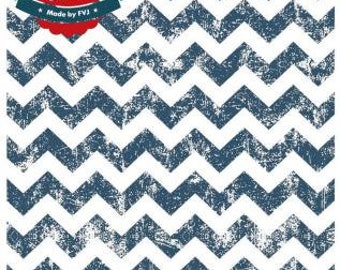 Chevron, Smoky Blue On White, Jersey, Miss By Julie