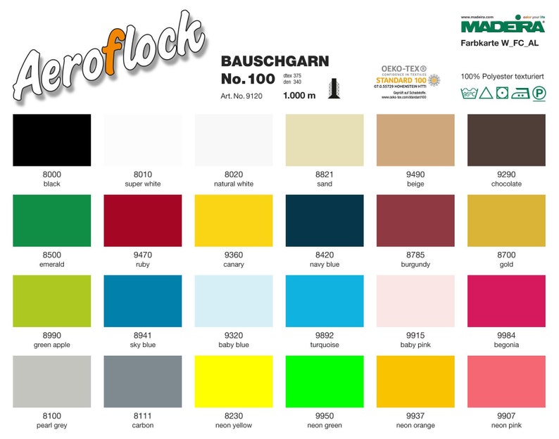 Flock Color Code Madeira Aeroflock in Different Colors - Etsy