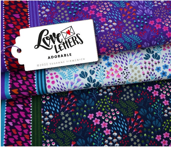 Love Letters ADORABLE New Cotton Satin Webware Purple