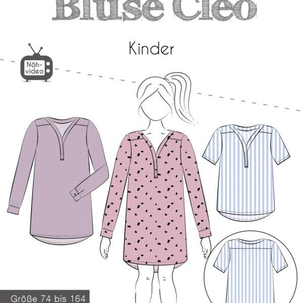 Papierschnittmuster Cleo Bluse Kinder von Fadenkäfer