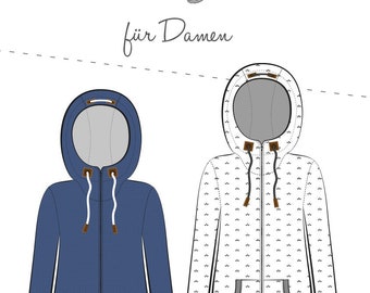 Chaqueta de sudor para mujer - Patrón de papel de escarabajo de hilo