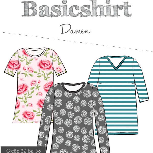 Basicshirt Damen – Papierschnittmuster von Fadenkäfer