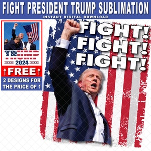 47 Präsident Donald Trump Fight Fight Fight wie die Hölle, ich stehe mit Präsident Trump nach den Dreharbeiten bei seiner Kundgebung PNG Sublimations-Shirt