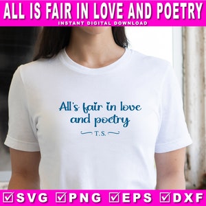 Afdeling gemartelde dichters Alles is eerlijk in liefde en poëzie SVG PNG EPS Dxf | Swiftie-cadeau | The Eras Tour Merch, All's Fair In Love en Poëzie