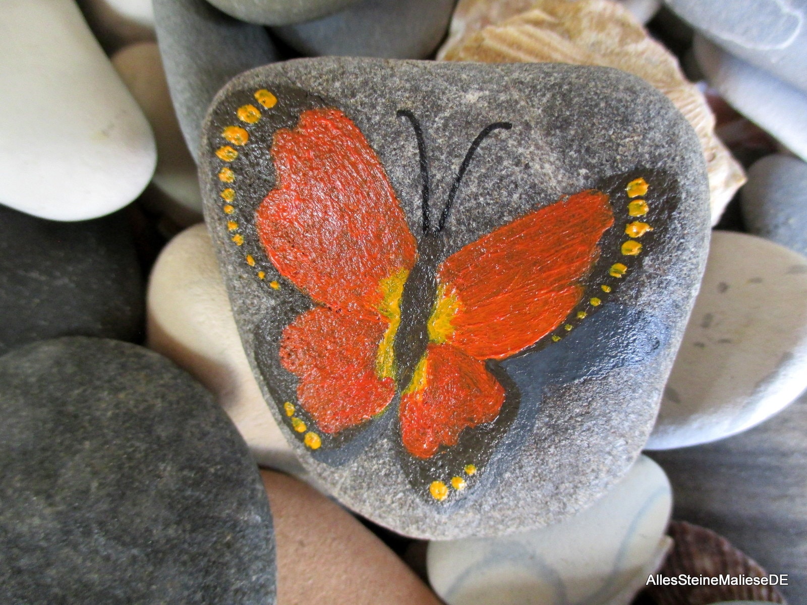 Dekosteine little butterfly painted stones butterfly on stone stone art