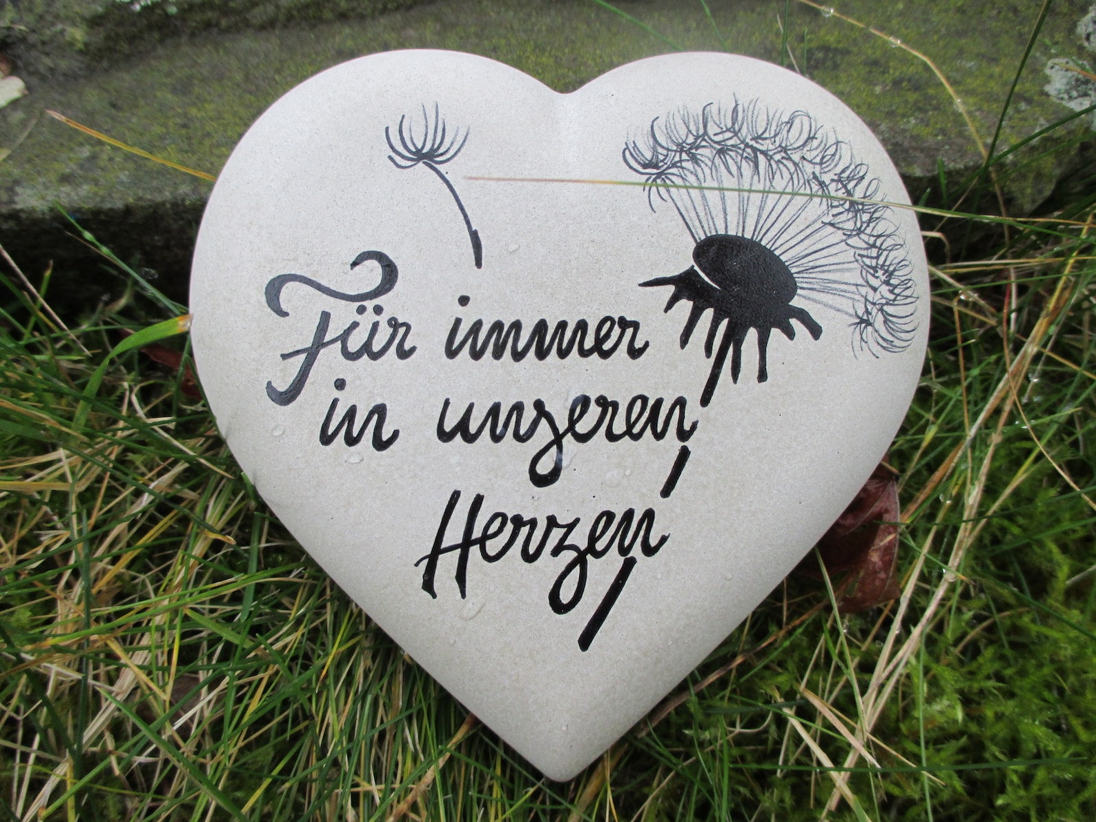 Für immer in unseren Herzenbemalte Steine GrabTrauersteine Etsy