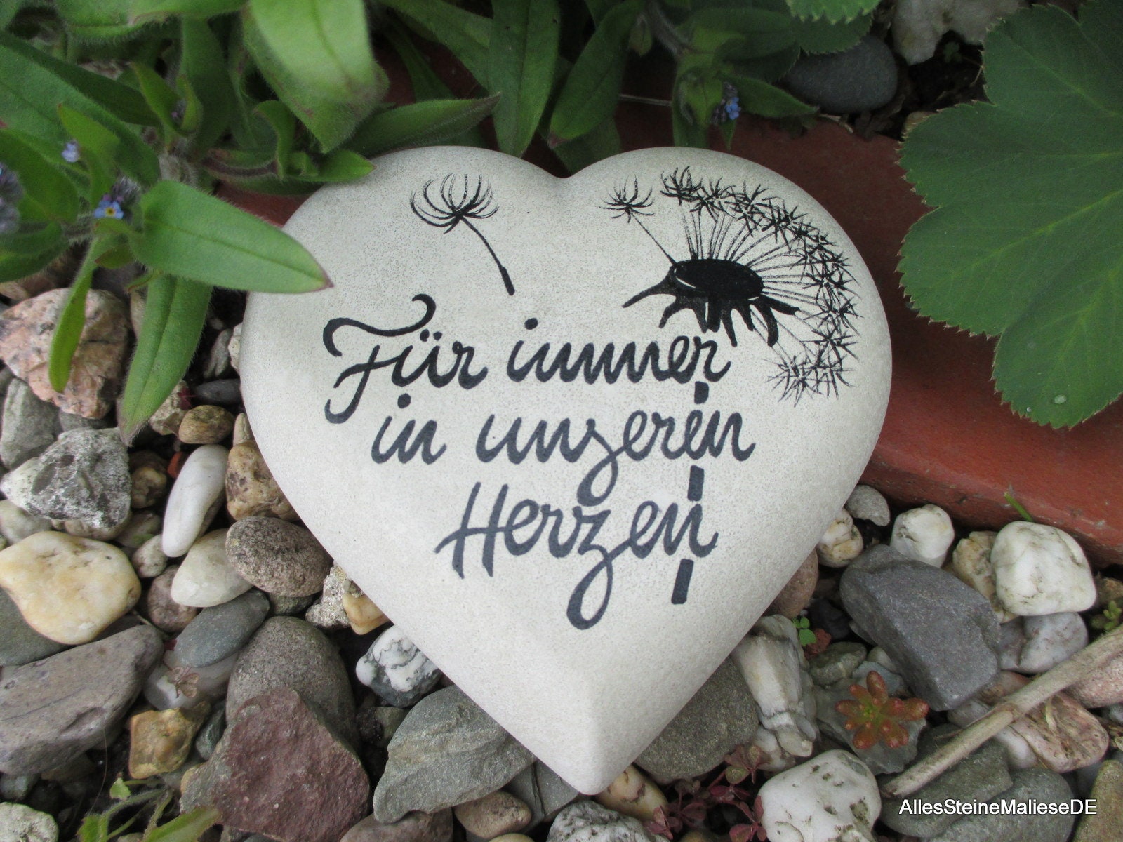 Für immer in unseren Herzenbemalte Steine GrabTrauersteine Etsy