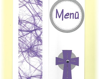 Menu card for communion / confirmation / baptism / confirmation