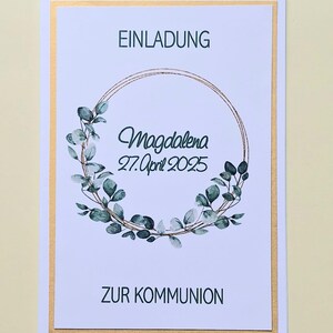 Einladungskarte Einladung Kommunion Konfirmation Taufe Firmung Jugendweihe