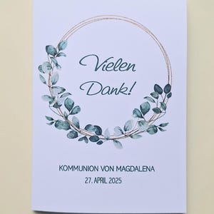 Dankeskarte Danksagung Kommunion Konfirmation Taufe Firmung Jugendweihe personalisiert