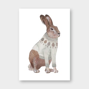 Postkarte "Hase mit Pulli" DIN A6 / PK_24 / Osterhase / Ostereier / Ostern / Hase / Frohe Ostern / Ostergruß