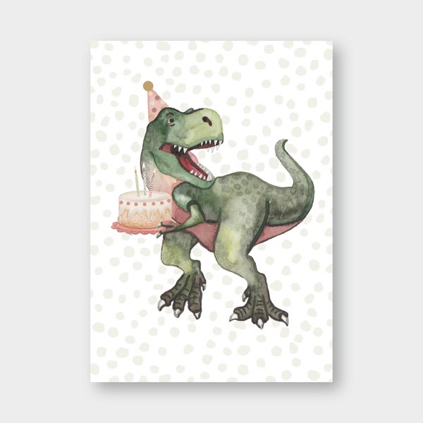 Postkarte "T-Rex" Geburtstag A6