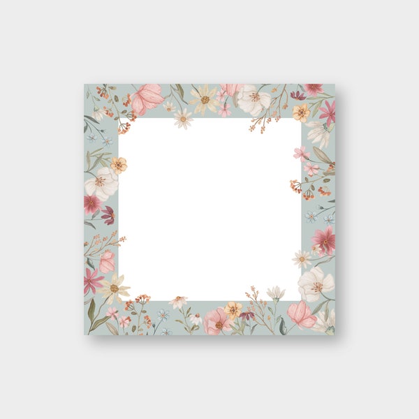 Notizblock "Sommerwiese" 11 x 11 cm / Blumen / Quadrat / Sommer / Natur / Notizen / Block