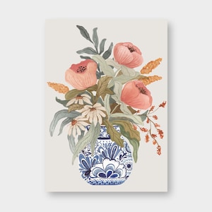 Poster "Blaue Vase" DIN A4 / KD_10 / Kunstdruck / Blumen / Flowers / Deko / Print / Signiert / Watercolor / Blumenliebe / Blumenstrauß