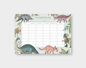 Horario "Dinos" DIN A5 / SP_2 / Colegio / Primer día de cole / Regalo / T-Rex