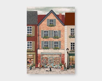 Postal "La Librería Acogedora" DIN A6 / Librería / Urbano / Amante de los libros / Verano / Primavera