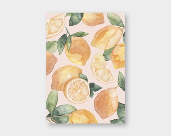 Postcard "Lemon Salad" Lemon / Summer / Card / Greeting Card / Watercolor / Illustration / Sour / Yellow / Recycled Paper