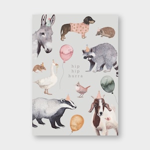 Postkarte "hip hip hurra" DIN A6 / PK_65 / Tiere