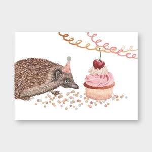 Postkarte "Igel-Geburtstag" DIN A6 / PK_46 / Happy Birthday / Recyclingkarton / Recyclingpapier / Zum Geburtstag / Glückwunsch / Hurra