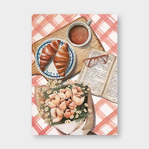 Postkarte "Croissantfrühstück" DIN A6 / PK_72 / Liebe Grüße / Zum Muttertag / Zum Geburtstag/ Einfach nur so