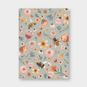 Postkarte "Blumenwiese II" DIN A6 / PK_30 / Bienen/ Hummel / Blumen/ Wildblumen/ liebe Grüße/ Grußkarte/ Sommer/ Geburtstag / Muttertag