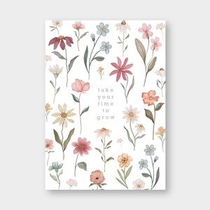 Postkarte "take your time to grow" DIN A6 / PK_34 / Sommerwiese / Affirmation / Liebe Grüße / Freundschaft