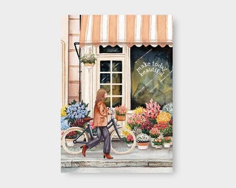 Mini póster "Floristería" DIN A5 / KD_17 / Maxi postal / Flores / Para cumpleaños / Decoración / Impresión / Lámina artística / Primavera / Día de la Madre