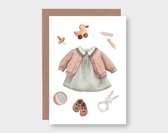 Folding card "Baby 2" autumn / winter / summer / birth / birthday