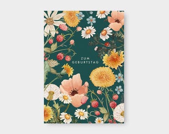 Postal "Feliz Cumpleaños" Flores Silvestres / DIN A6 / PK_97 / Flores / Floristería / Feliz Cumpleaños / Primavera / Cumpleaños / Verano