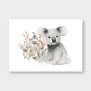 Postkarte "Koala" DIN A6 / PK_35 / Recyclingpapier / Blumen / Blumenstrauß / Geburtstag / Muttertag / Alles Liebe