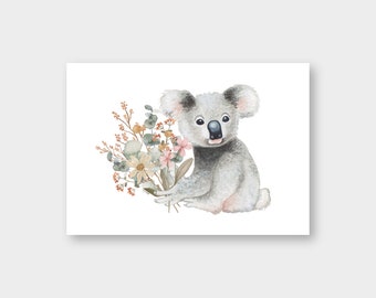 Postkarte "Koala" A6 / Recyclingpapier / Blumen / Blumenstrauß /