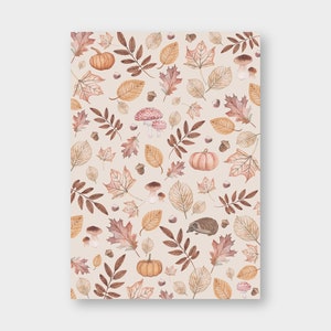 Postkarte "Herbstrascheln" DIN A6 / PK_28 / Laub / Blätter / Natur / Igel / Fliegenpilz / Liebe Grüße / Herbst / Kastanie / Eichel
