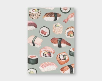 Postkarte "Sushi" A6 / Recyclingpapier / Grußkarte / Sushilover