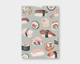 Postcard "Sushi" A6 / recycled paper / greeting card / Sushilover