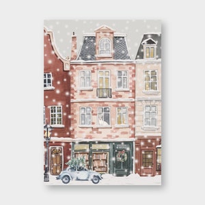 Postcard "Winter City" A6 / Winter / Christmas / Facades / Snow / Greetings card