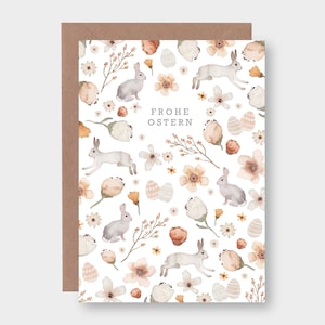 Klappkarte "Frohe Ostern" GK_8 / Osterhase / Ostereier/ Grußkarte / Liebe Grüße / Ostergruß / Frühling