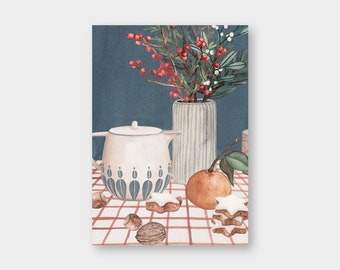 Postkarte "Im Advent" A6 / Winter / Frohe Weihnachten / Zimtstern / Liebe Grüße / Recyclingpapier / Klimaneutral