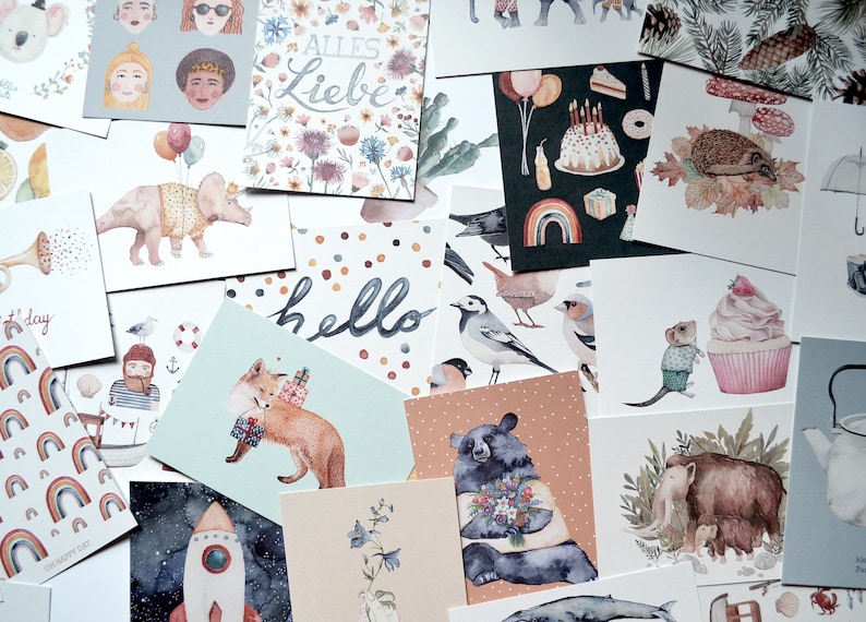 12 cartes postales, coffret de cartes surprises image 2