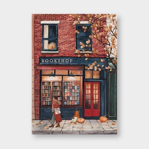 Poster "Buchladen im Herbst" DIN A4 / KD_9 / Bookshop / Booklover / Print / Illustration / Herbst / Signiert