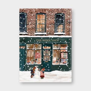 Postkarte "The Wool Shop" DIN A6 / PK_16 / Wollladen / Weihnachten / Winter / Nostalgie