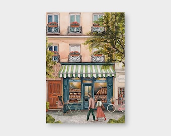 Póster "Boulangerie" DIN A4 / KD_11 / Lámina artística / Pequeña panadería / París / Francia / Fachada / Pequeña pausa / Lámina / Firmado