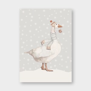 Postkarte "Weihnachtsgans" DIN A6 / PK_4 / Gans / Weihnachten / Winter / Lebkuchen / Lebkuchenstern / Mütze / Schal