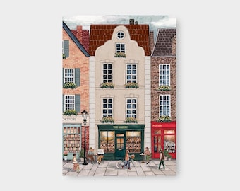 Postal "La Panadería" DIN A6 / PK_95 / Flores / Panadero / Escapada / Bicicleta / Primavera / Cumpleaños / Atención plena / Día de la Madre / Verano