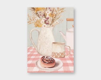 Carte postale « Cinnamon Roll » DIN A6 / PK_67 / Automne / Hiver / Papeterie / Carton recyclé / Climatiquement neutre