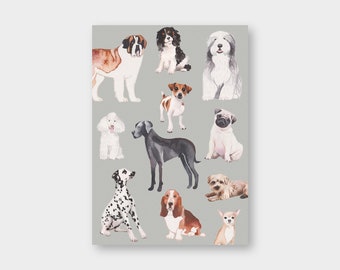 Postcard "Dogs" A6 / recycled paper / greeting card